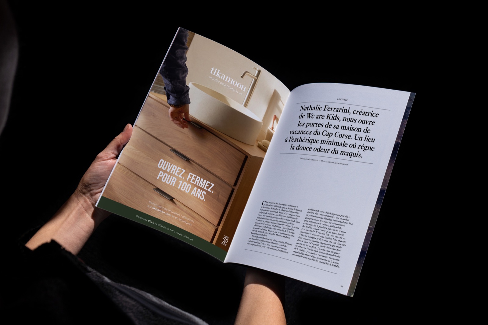 Tikamoon, mockup magazine de la nouvelle identité